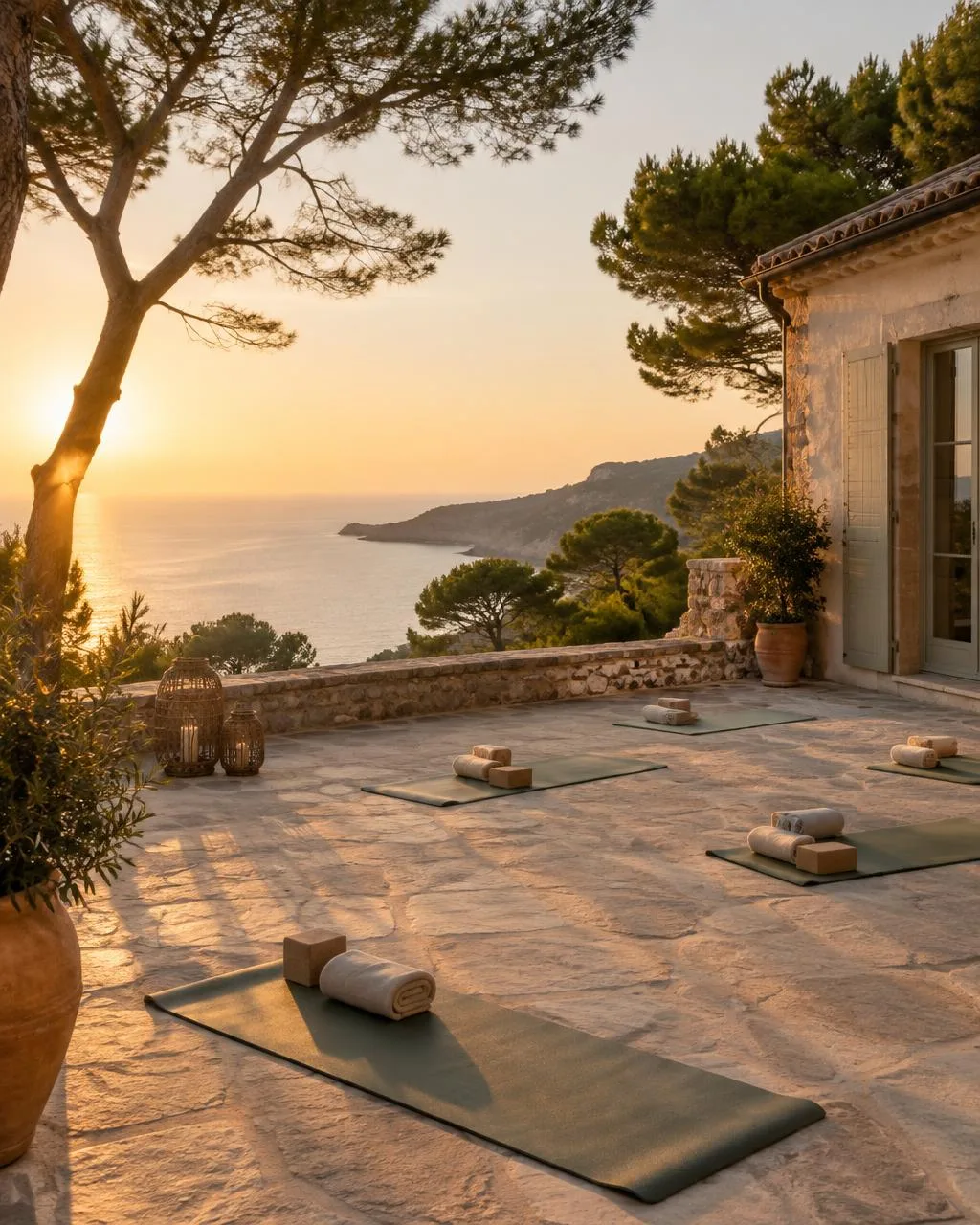 A peaceful Mediterranean terrace for a hosted retreat